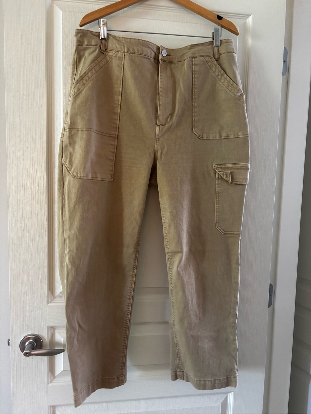 Wide Leg Utility Pants in Tan